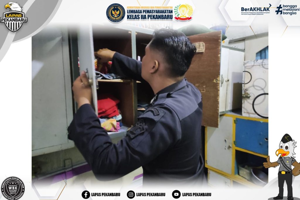 Respon Cepat Terhadap Aduan Masyarakat, Lapas Pekanbaru Langsung Gelar Razia Insidentil Kamar Hunian Warga Binaan