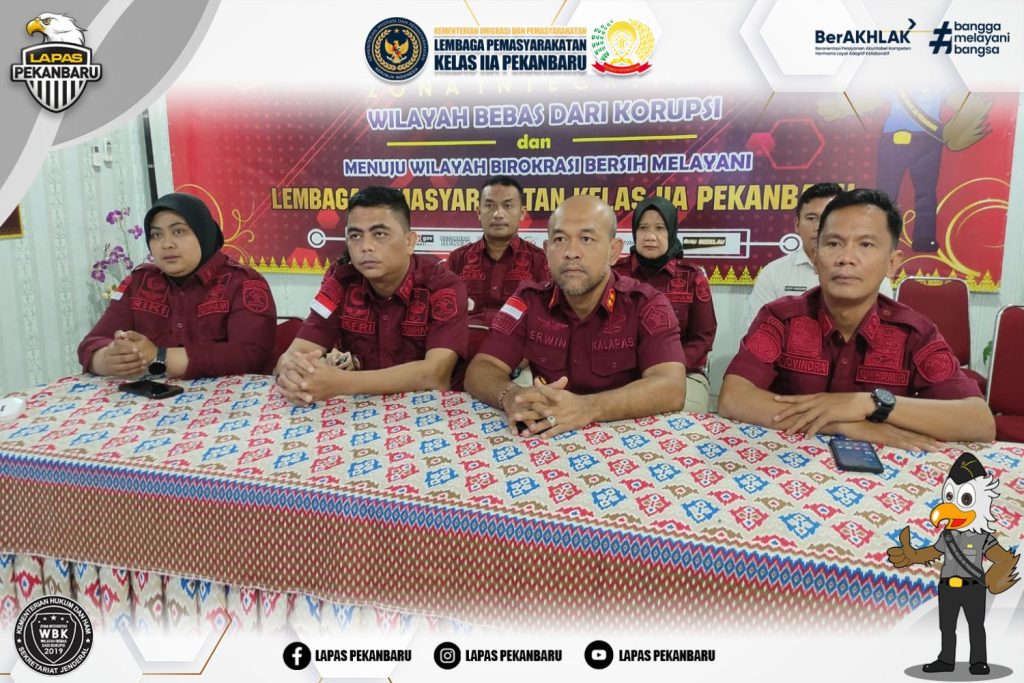 Semangat Baru Pasca Idul Fitri, Lapas Pekanbaru Ikuti Halal Bihalal Bersama Dirjenpas