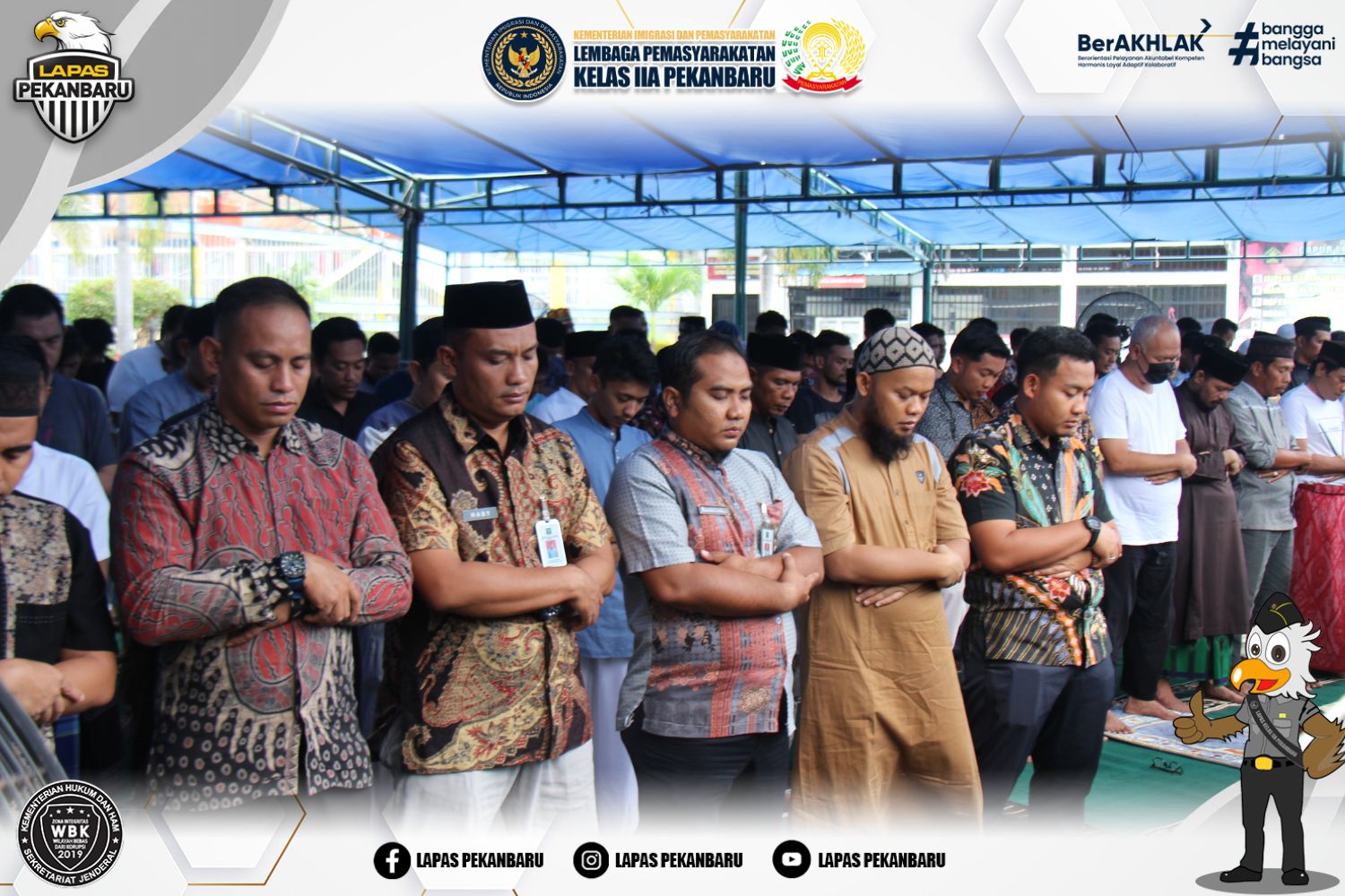 Sholat Jumat Berjamaah, Lapas Pekanbaru Pastikan Kualitas Asupan Rohani Warga Binaan